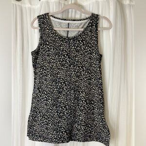 Wonderly Black and Cream Animal Print Tank Top